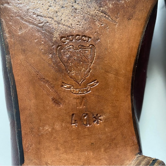 Vintage 1980s 80s Gucci Horsebit Loafers Size 40 Made in Italy Dark Red Burgundy - Picture 6 of 11